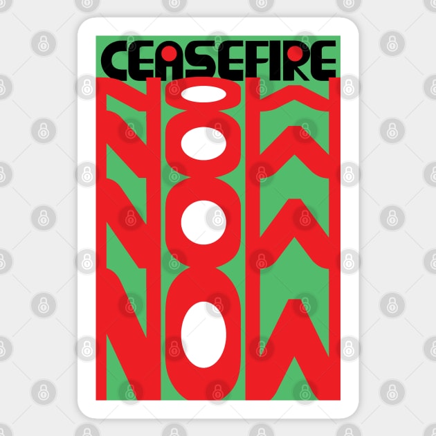 Ceasefire Now. Sticker by lightsdsgn